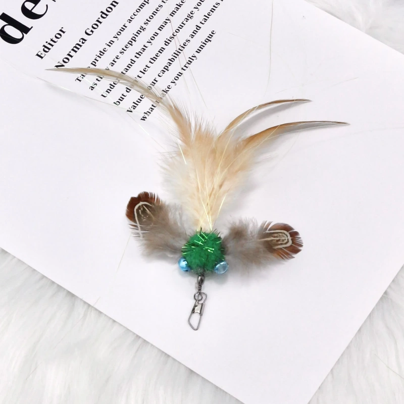Cat Toy Wand Refill Heads 3PCS Goldfish Feather Teaser Stick Attachments Creative Interactive Replacement Parts for Kitten Play