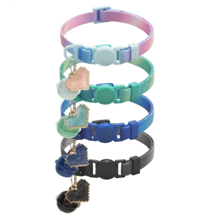 1.0cm Gradient Color Pet Collar Printed Cat Collar Adjustable Safety Buckle Cat Dog Collar
