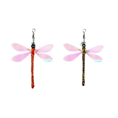 2/4PCS Handmade Simulation Dragonfly Replacement Heads Cat Toy Fly Insect Feather Cat Toys Cat Wand Toy Accessories