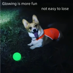 Glow-in-the-Dark Rubber Dog Ball - Durable, Bite-Resistant Chew Toy for All Breeds Interactive Play & Dental Health, Medium Size
