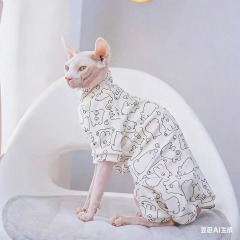Cat Spring Pure Cotton Base Layer Four-Corner Sweater