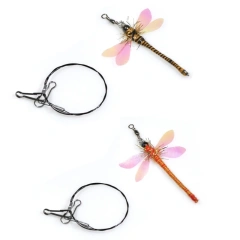 2/4PCS Handmade Simulation Dragonfly Replacement Heads Cat Toy Fly Insect Feather Cat Toys Cat Wand Toy Accessories