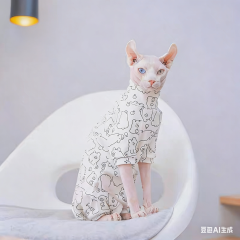 Cat Spring Pure Cotton Base Layer Four-Corner Sweater