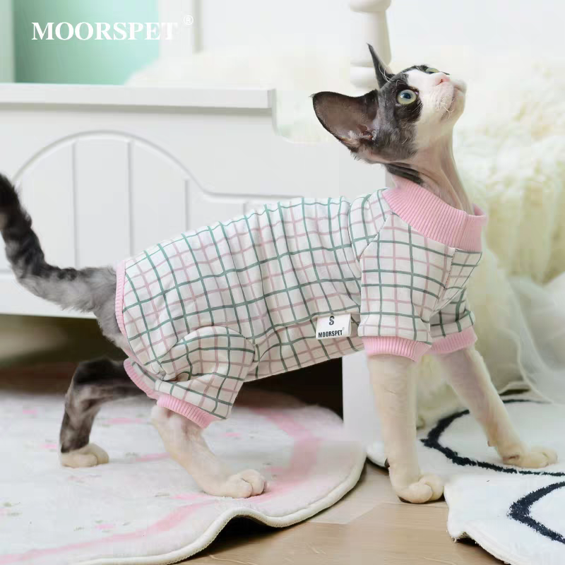 MOORSPET Hairless Cat  Coat  4-legged Undershirt for Cat