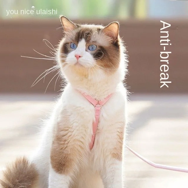 Fashion Cat Leash Anti-break Cat Chain Pet Cat Walk Tie Cat Collar Kitten Suspender I-shaped Vest Harness Cat accessories Pet