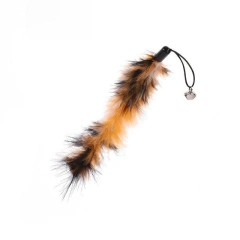 Cross-Border New Pet  Toy Bell Long Turkey Feathers Fiing Rod Replacement Head Feather Interactive  Toys Dog Toys