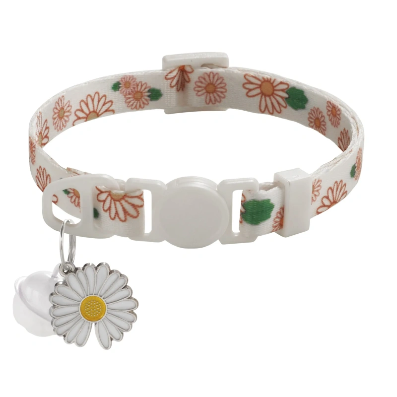 Cheap Pet Cats Neck Collars Necklaces Daisy Pendant Cat Collar