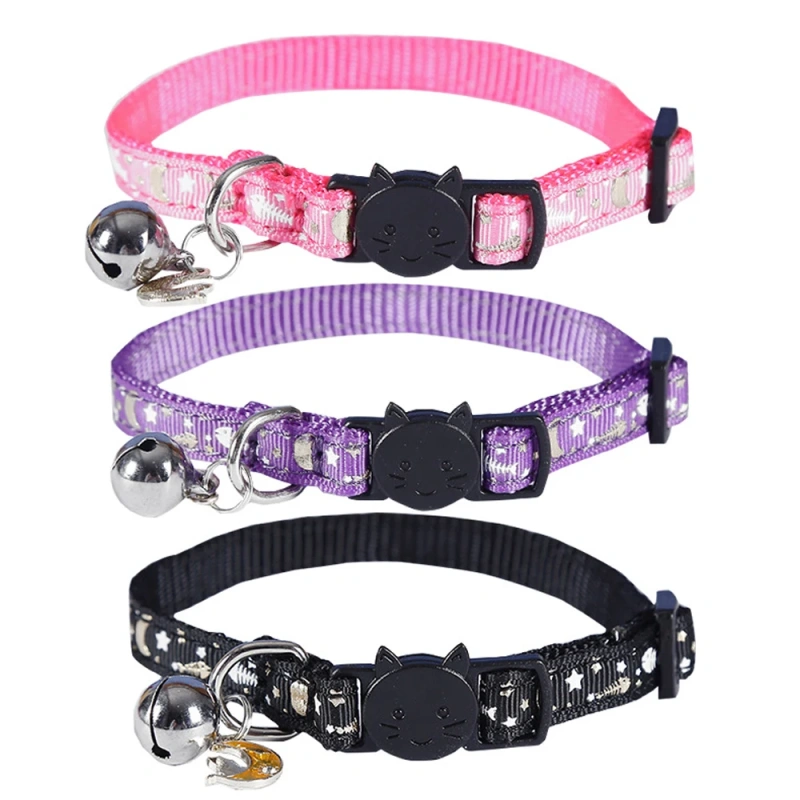 Customized Strong Nylon Dog Collar Paw Print High Quality Pet Cat Collar Leash Durable Personalized Featuring Ribbons Bell