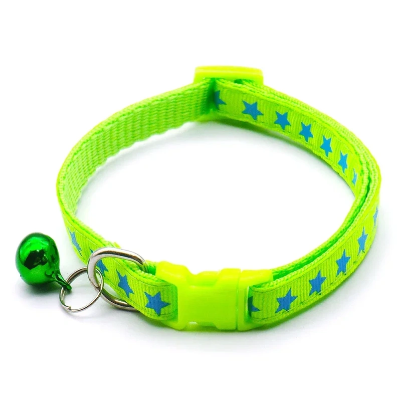 Fashion Pet Cats Collar Colorful Pattern Cute Bell Adjustable Collars For Cats Kitten DIY Ring Necklace Pet Accessories
