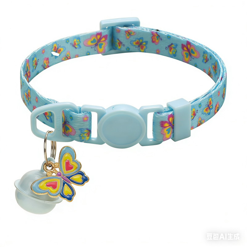 Butterfly Print Nylon cat Collar