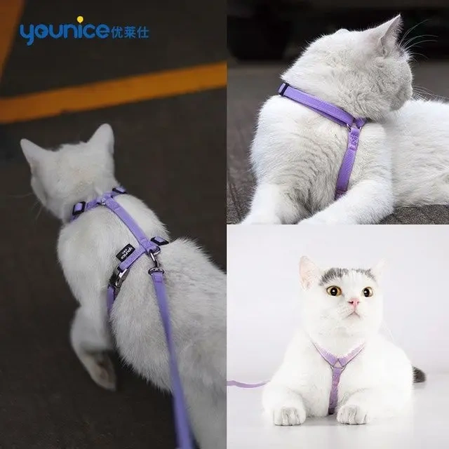Fashion Cat Leash Anti-break Cat Chain Pet Cat Walk Tie Cat Collar Kitten Suspender I-shaped Vest Harness Cat accessories Pet