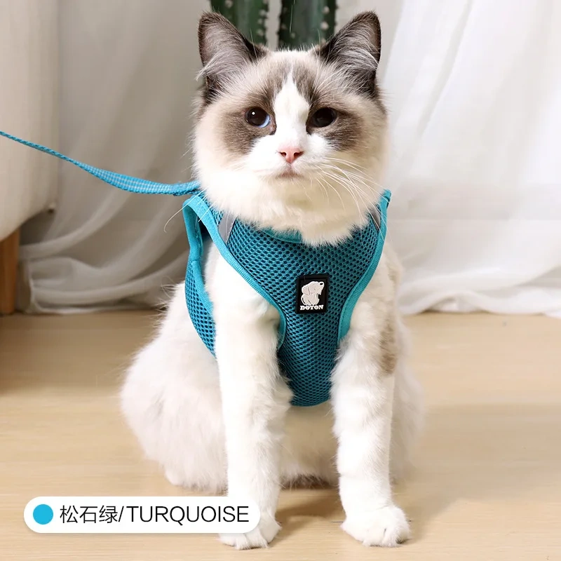 Breathable and Resistant Cat Traction Cat Leads Cat Harness on Pet Leash Products
