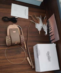 Feather Teaser Silicone Tail 360 Degree Rotating Interactive Rattling Mouse Toy for Cat