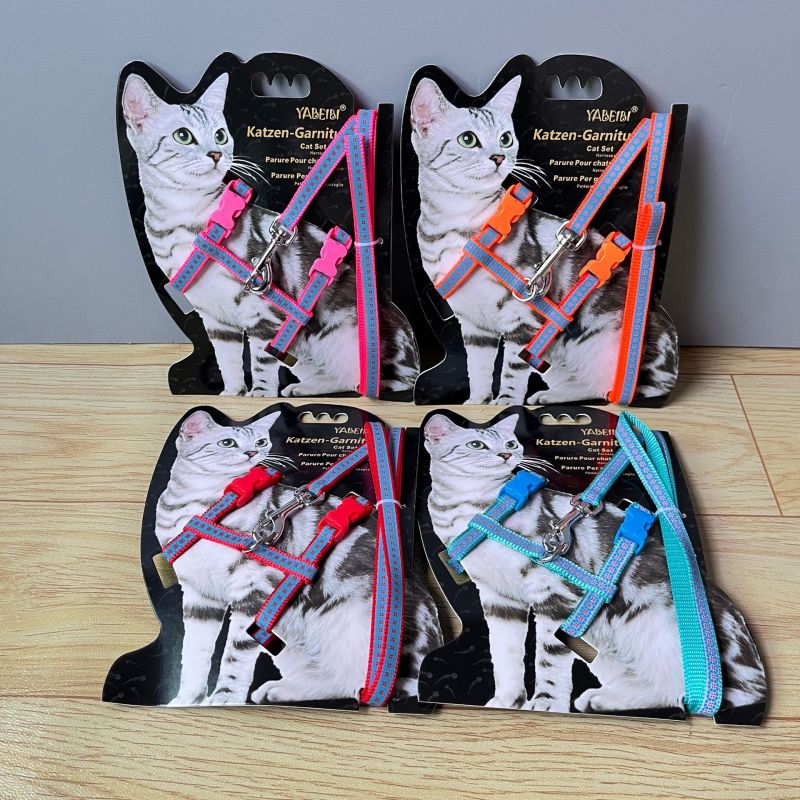 Cat Pet Harness Nylon Adjustable Cat Leash Harness Set