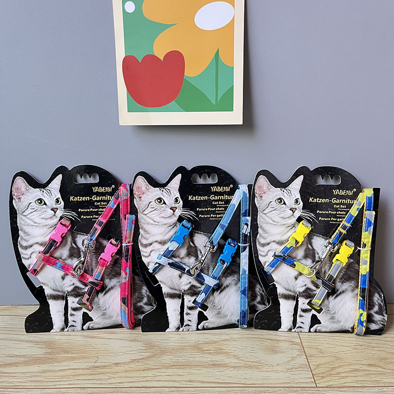 Cat Pet Harness Nylon Adjustable Cat Leash Harness Set