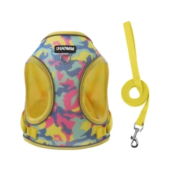Puppy Dog Reflective Pet Harness And Leash Set For Dog &Cat No Pull Dog Vest Harness With Breathable Mesh Chest Straps