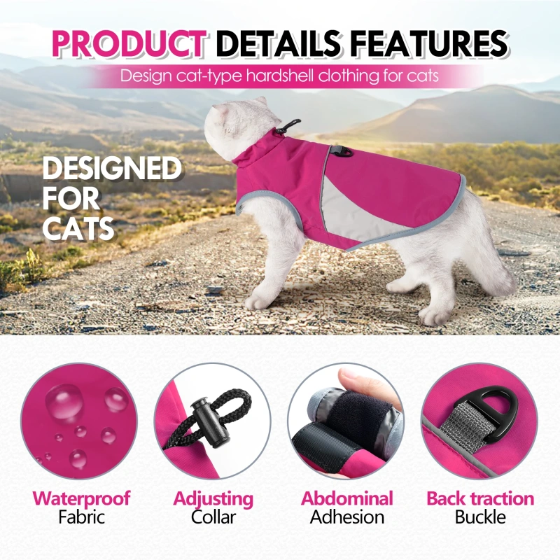 Winter Warm Thickness Windproof Cat Jacket Cat Clothes for Cats, Small Cats and Dogs