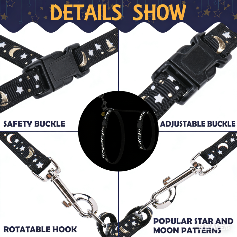 Cat glow-in-the-dark chest strap