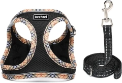 Luxury Anti-Escape Harness Vest Style Dog Cat Leash Reflective Feature Cute Animal Pattern Velvet Available Large XL Small Pets