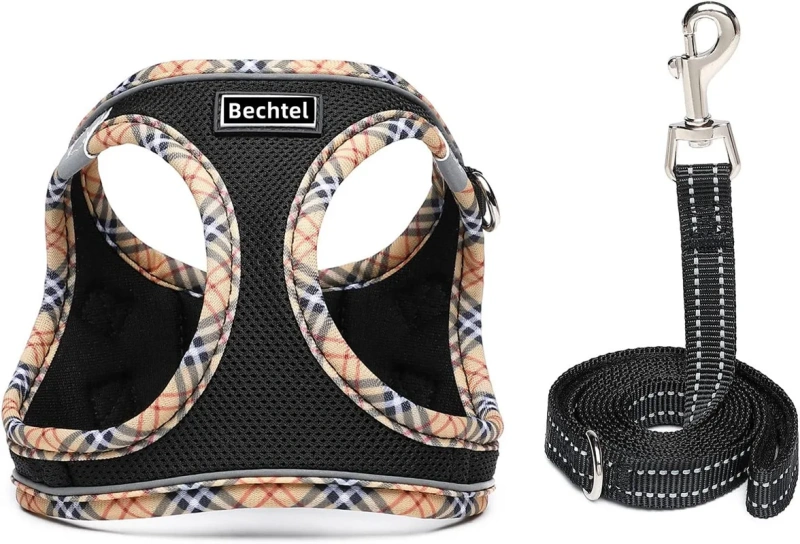 Luxury Anti-Escape Harness Vest Style Dog Cat Leash Reflective Feature Cute Animal Pattern Velvet Available Large XL Small Pets