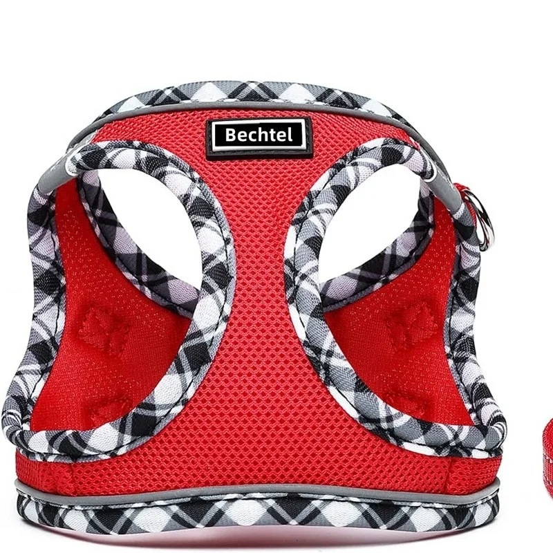 Luxury Anti-Escape Harness Vest Style Dog Cat Leash Reflective Feature Cute Animal Pattern Velvet Available Large XL Small Pets