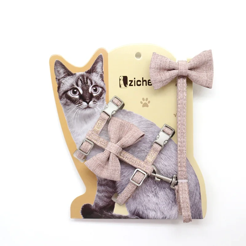 Adjustable Cats Harness Breakaway Cat Harness Leash Cotton Strap Collar with Leads for Kitten Puppy Small Dogs Walking