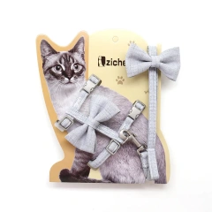 Adjustable Cats Harness Breakaway Cat Harness Leash Cotton Strap Collar with Leads for Kitten Puppy Small Dogs Walking