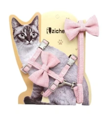 Adjustable Cats Harness Breakaway Cat Harness Leash Cotton Strap Collar with Leads for Kitten Puppy Small Dogs Walking