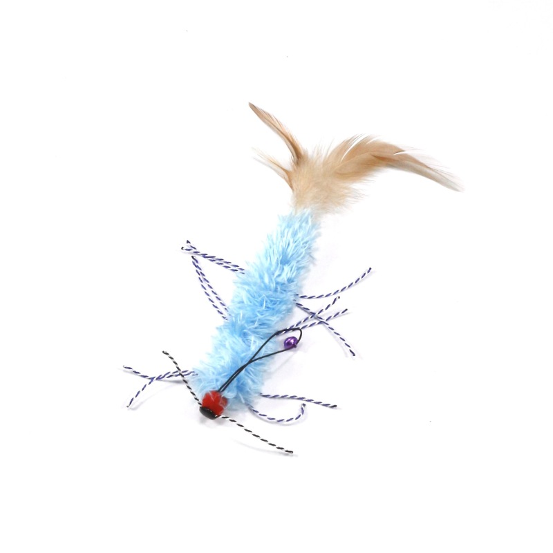 Handmade Simulation  Replacement Heads Cat Toy Fly Insect Feather