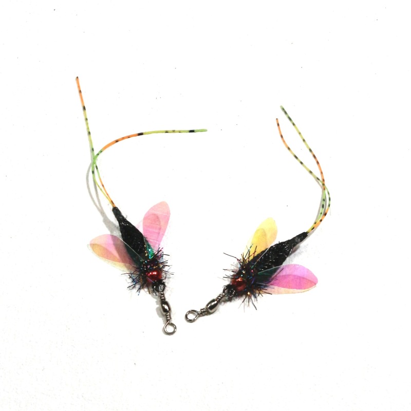 Handmade Simulation  Replacement Heads Cat Toy Fly Insect Feather