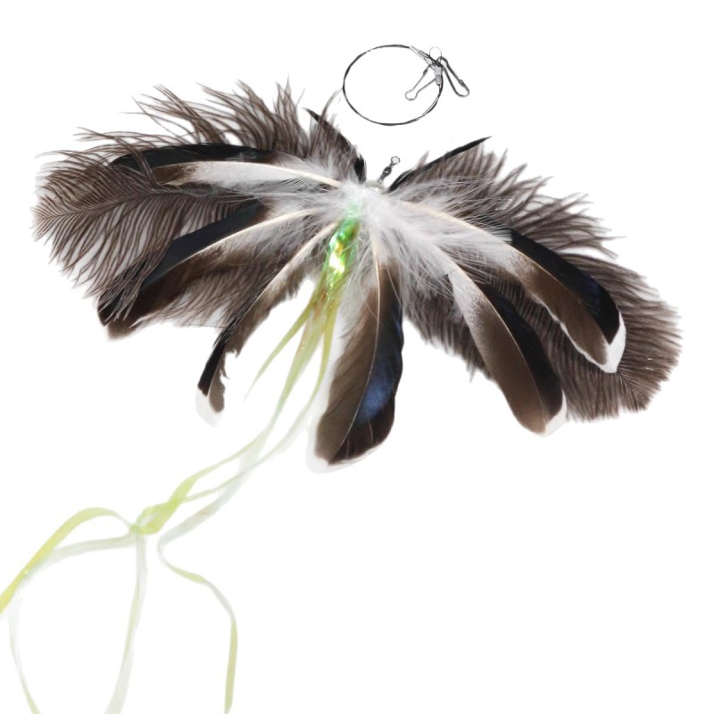 Handmade Simulation  Replacement Heads Cat Toy Fly Insect Feather