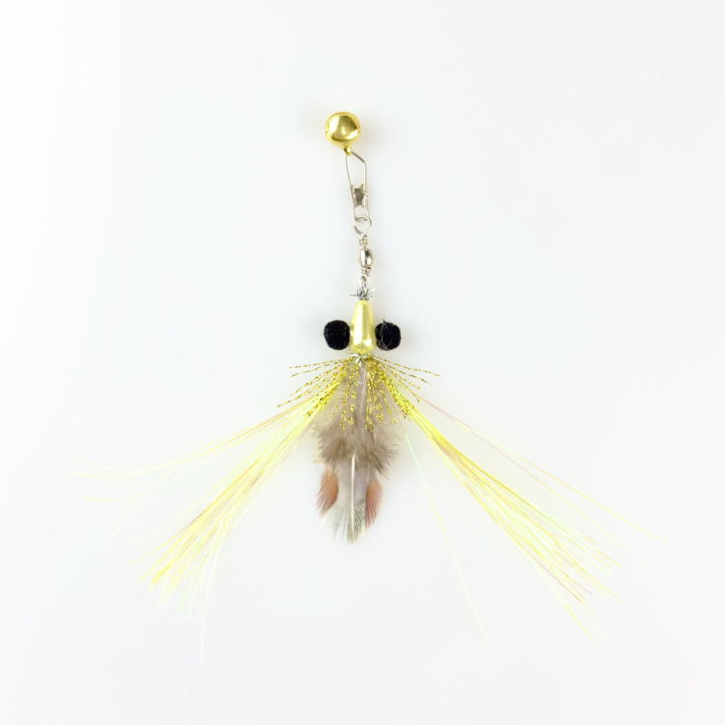Handmade Simulation  Replacement Heads Cat Toy Fly Insect Feather