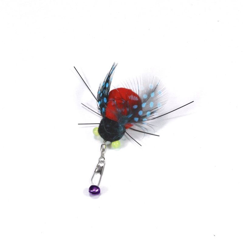 Handmade Simulation  Replacement Heads Cat Toy Fly Insect Feather