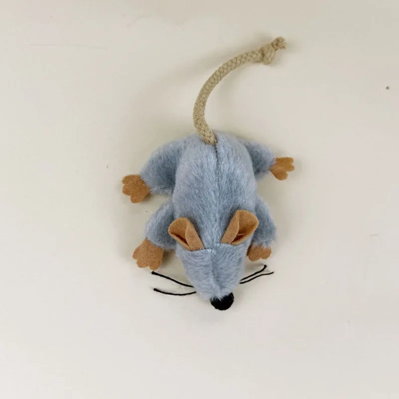 Interactive Cat Toys Plush Mice Playthings Gray Mouse Shape Kitten Toy for Indoor Cat Plush Mouse Cat Toys Cat Chew Toy