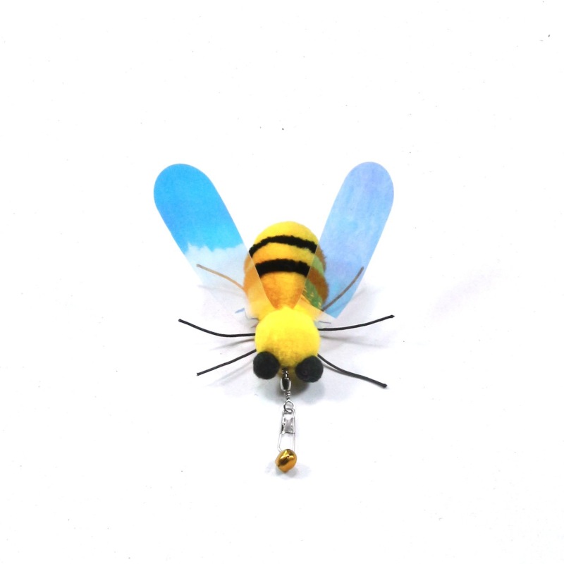 Handmade Simulation  Replacement Heads Cat Toy Fly Insect Feather