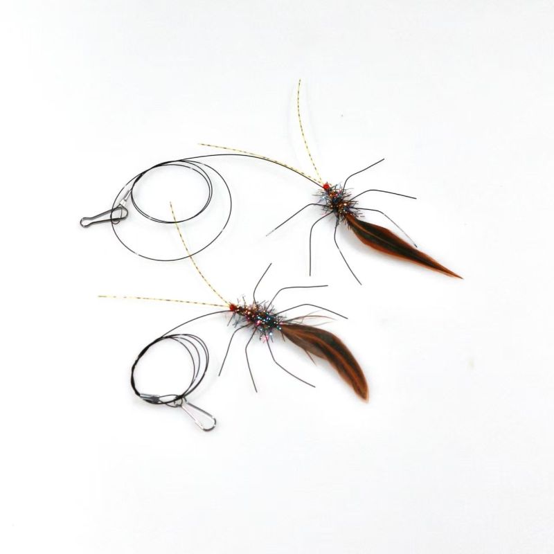 Handmade Simulation  Replacement Heads Cat Toy Fly Insect Feather