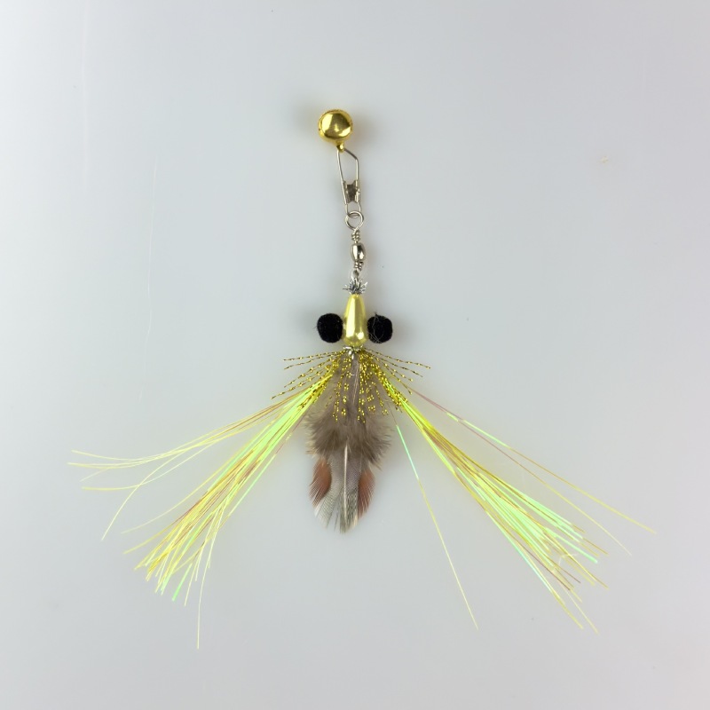 Handmade Simulation  Replacement Heads Cat Toy Fly Insect Feather