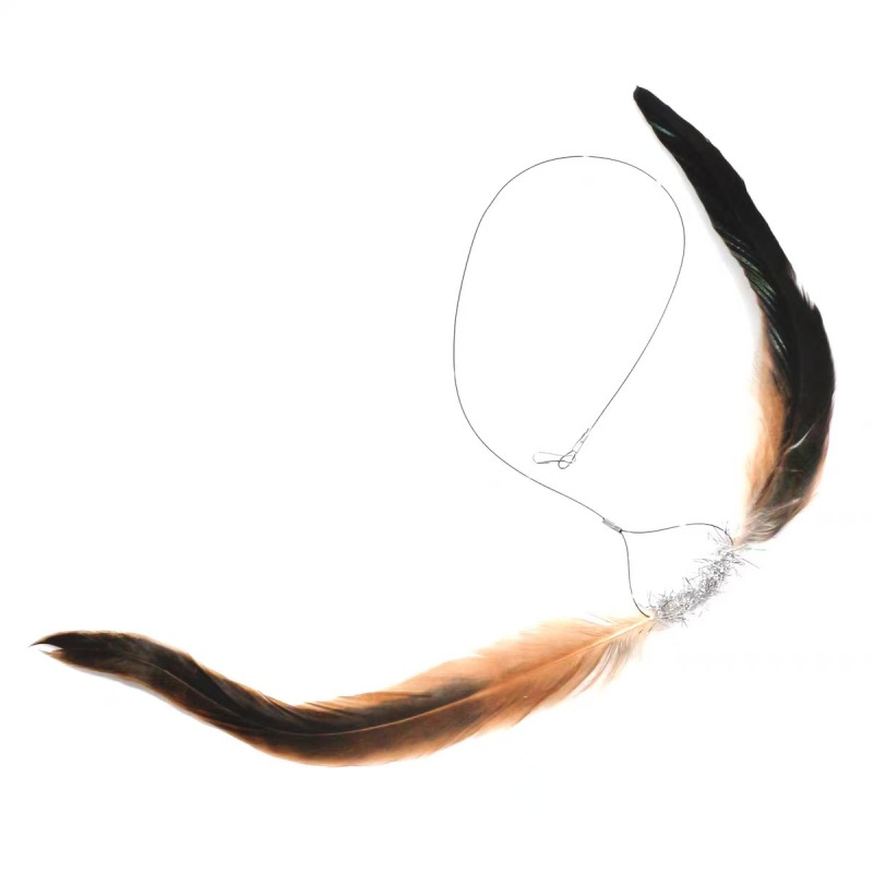 Handmade Simulation  Replacement Heads Cat Toy Fly Insect Feather