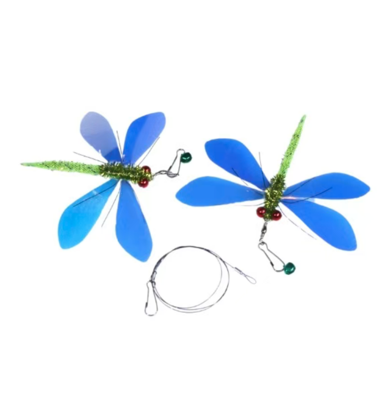 Handmade Simulation  Replacement Heads Cat Toy Fly Insect Feather