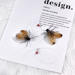 Handmade Simulation  Replacement Heads Cat Toy Fly Insect Feather