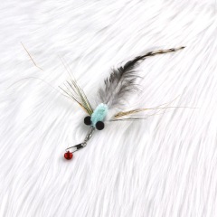 Handmade Simulation  Replacement Heads Cat Toy Fly Insect Feather