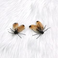 Handmade Simulation  Replacement Heads Cat Toy Fly Insect Feather