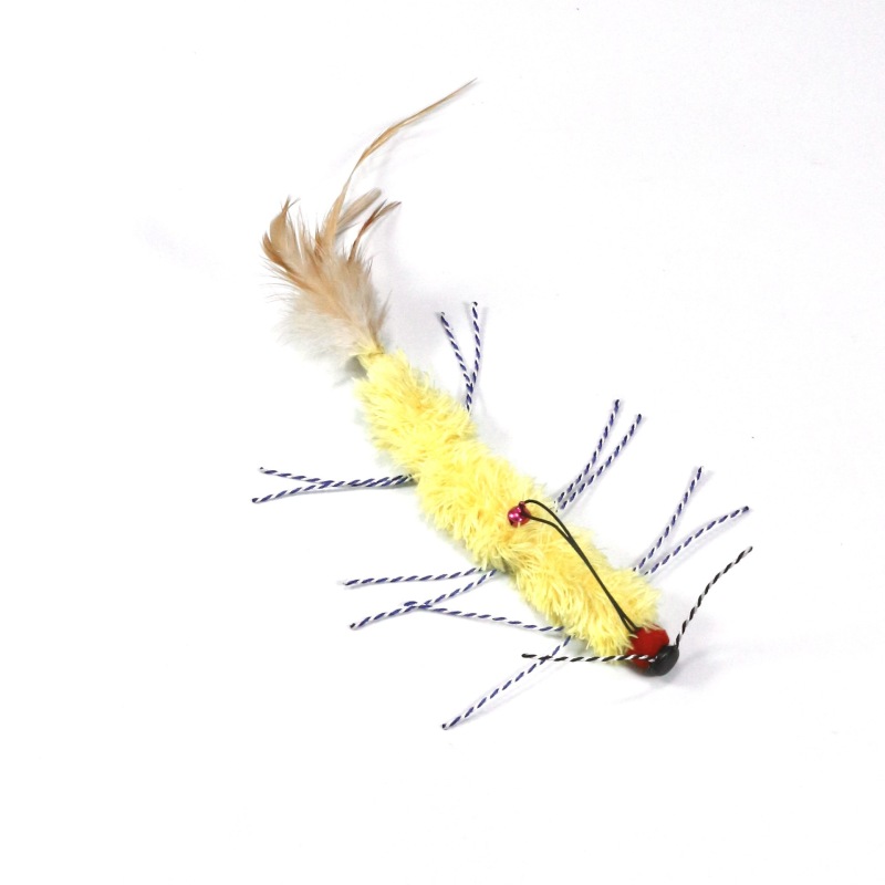 Handmade Simulation  Replacement Heads Cat Toy Fly Insect Feather