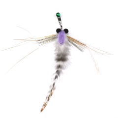 Handmade Simulation  Replacement Heads Cat Toy Fly Insect Feather