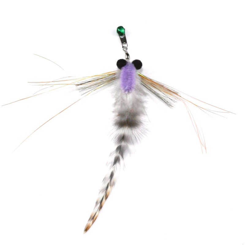 Handmade Simulation  Replacement Heads Cat Toy Fly Insect Feather