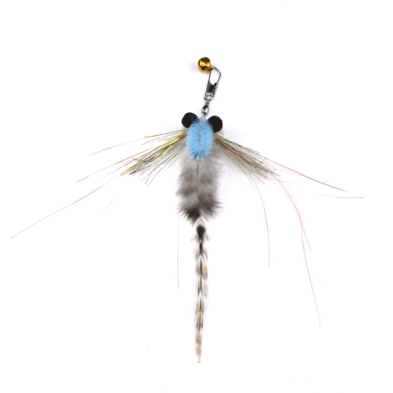 Handmade Simulation  Replacement Heads Cat Toy Fly Insect Feather