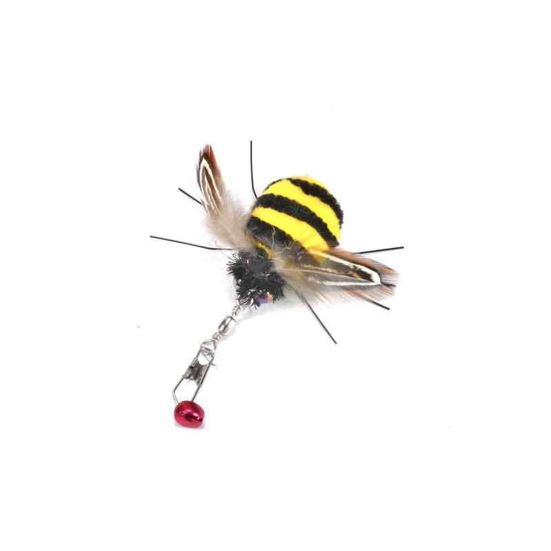 Handmade Simulation  Replacement Heads Cat Toy Fly Insect Feather