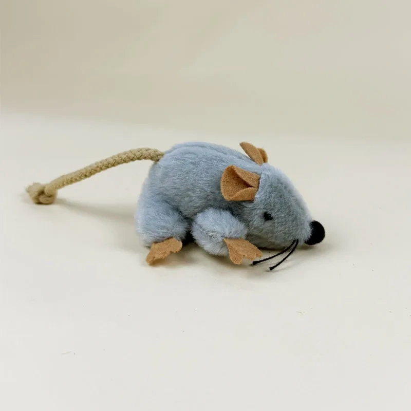 Interactive Cat Toys Plush Mice Playthings Gray Mouse Shape Kitten Toy for Indoor Cat Plush Mouse Cat Toys Cat Chew Toy
