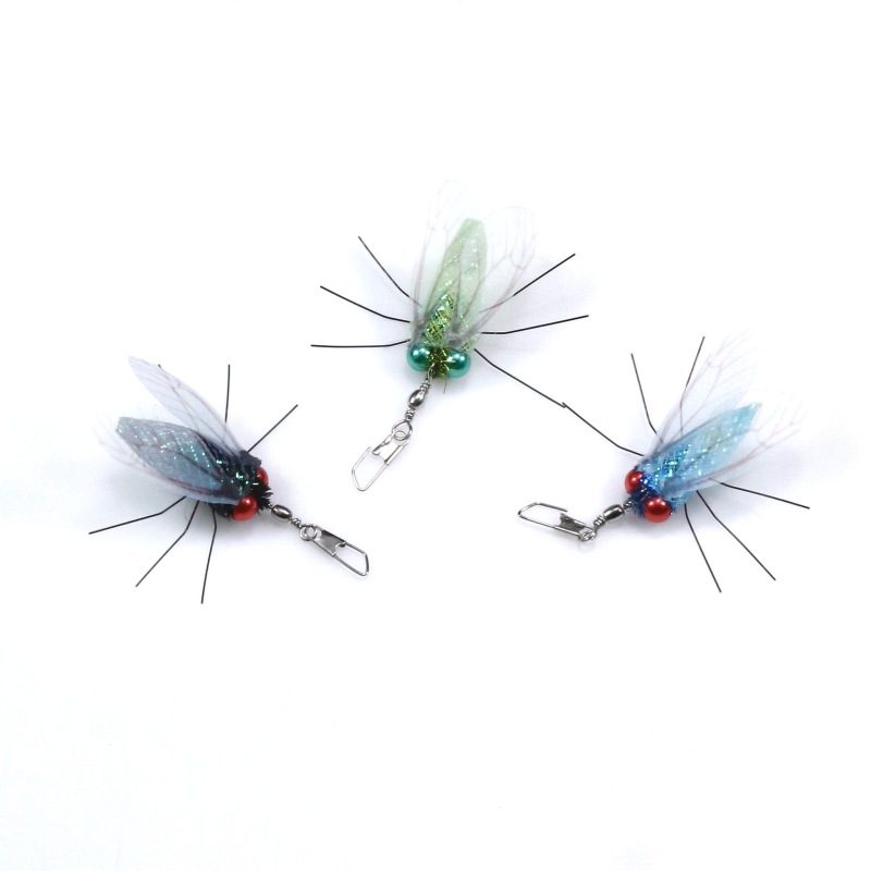 Handmade Simulation  Replacement Heads Cat Toy Fly Insect Feather