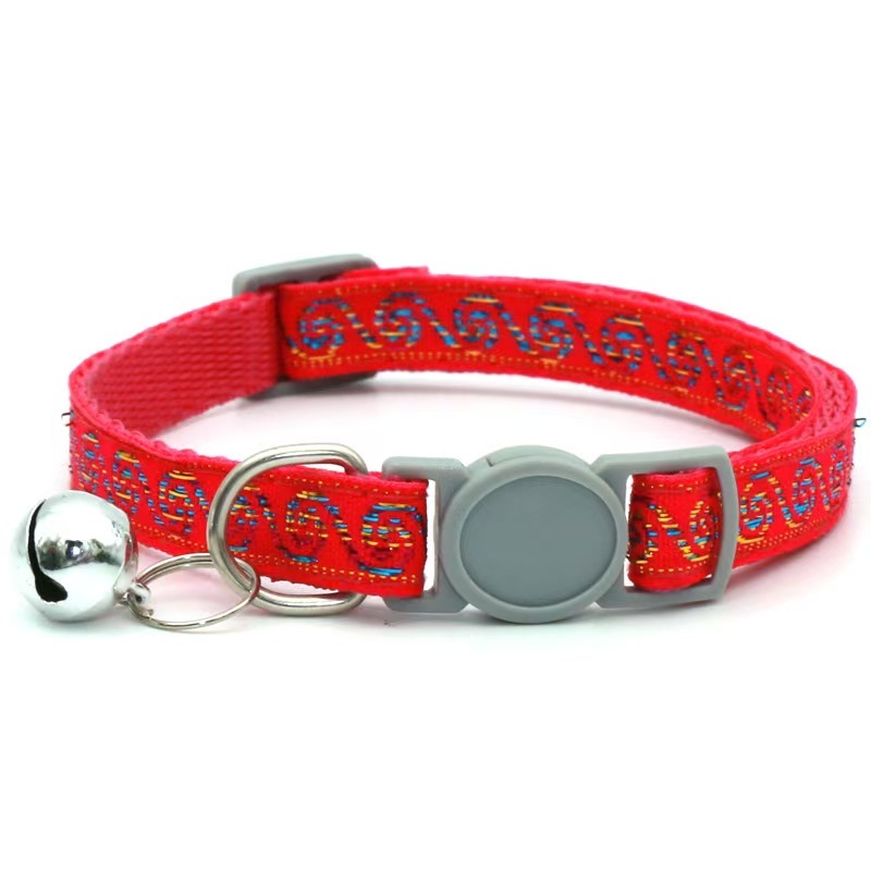 pet Collar Soft Durable Nylon Puppy Print Quick-Release Buckle